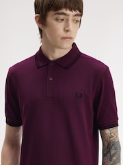 Fred Perry Purple Tipped Short Sleeve Polo Shirt - Image 3 of 5
