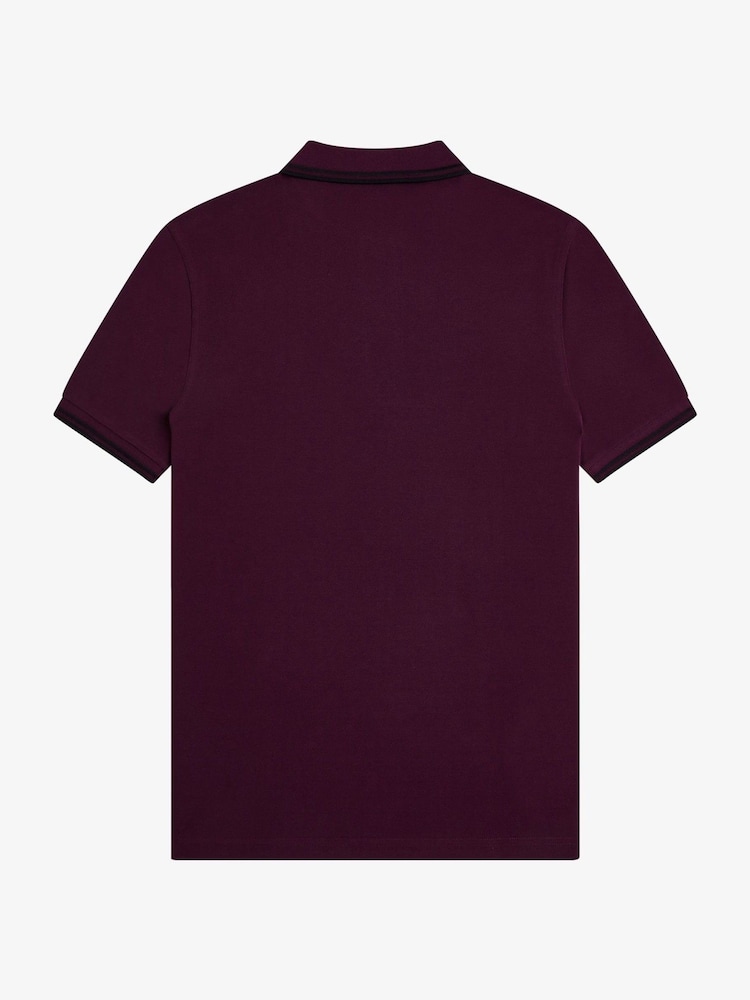 Fred Perry Purple Tipped Short Sleeve Polo Shirt - Image 5 of 5 Fred Perry Purple Tipped Short Sleeve Polo Shirt - Image 5 of 5