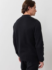 Fred Perry Black Textured Panel Zip Cardigan - Image 4 of 7
