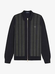 Fred Perry Black Textured Panel Zip Cardigan - Image 6 of 7