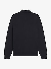 Fred Perry Black Textured Panel Zip Cardigan - Image 7 of 7