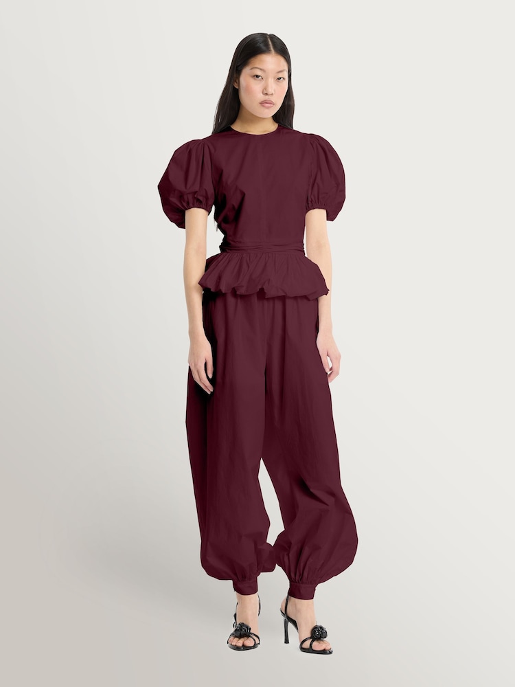 Rotate Red Puff Sleeve Blouse - Image 2 of 2