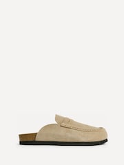 Linzi Cream Poet Suede Leather Mule Loafers - Image 2 of 5