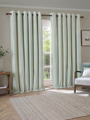 Yard Hebden Striped Cotton Blackout Eyelet Curtain - Imagen 2 de 6