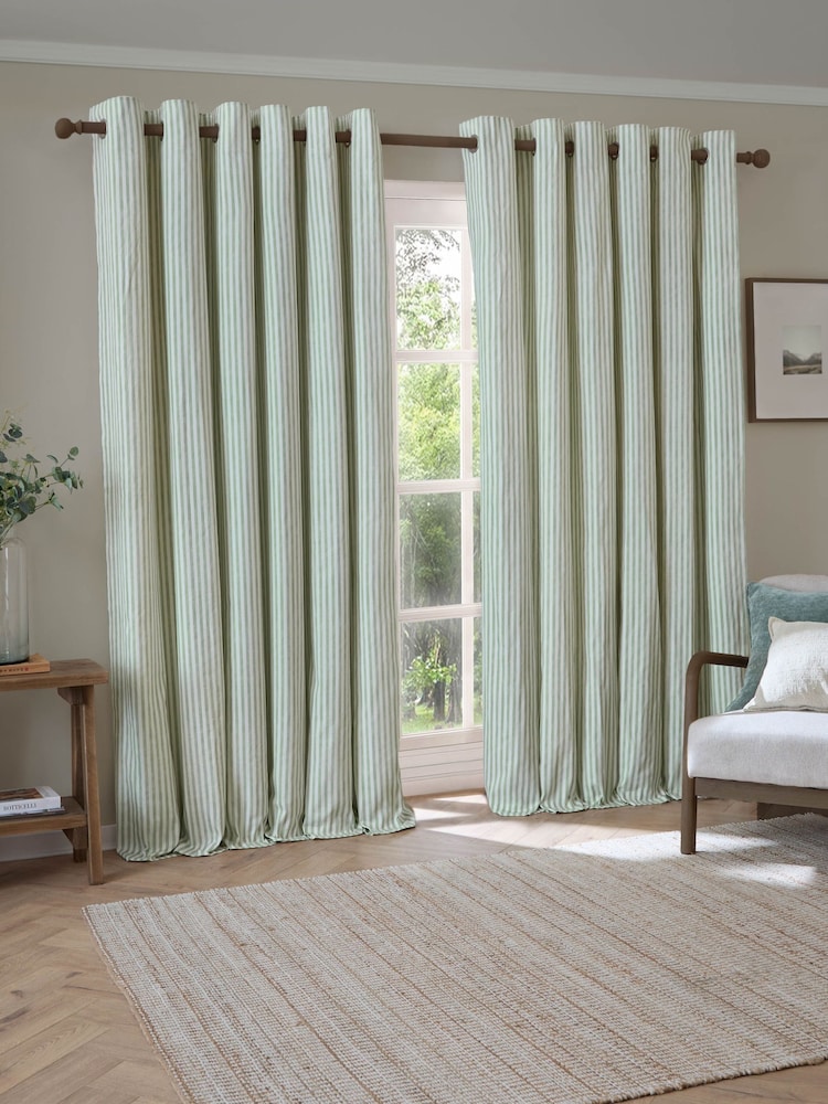 Yard Hebden Striped Cotton Blackout Eyelet Curtain - Imagen 2 de 6 Yard Hebden Striped Cotton Blackout Eyelet Curtain - Imagen 2 de 6