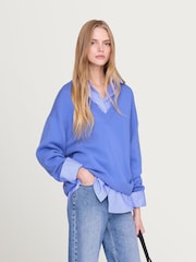 ANINE BING Blue Lee Blue Badge Jumper - Image 3 of 5