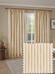 Yard Hebden Striped 100% Cotton Lined Pencil Pleat Curtains - Imagen 1 de 6