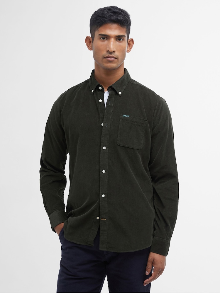 Barbour® Olive Green Ramsey Tailored Cord Shirt - Image 1 of 6 Barbour® Olive Green Ramsey Tailored Cord Shirt - Image 1 of 6