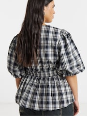 Simply Be Black Puff Sleeve Tea Blouse - Image 2 of 4