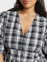 Simply Be Black Puff Sleeve Tea Blouse - Image 4 of 4