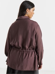 Simply Be Brown Cinch Oversized Shirt - Image 3 of 4