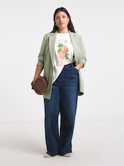 Simply Be Green Opp Single Breasted Blazer - Image 1 of 4