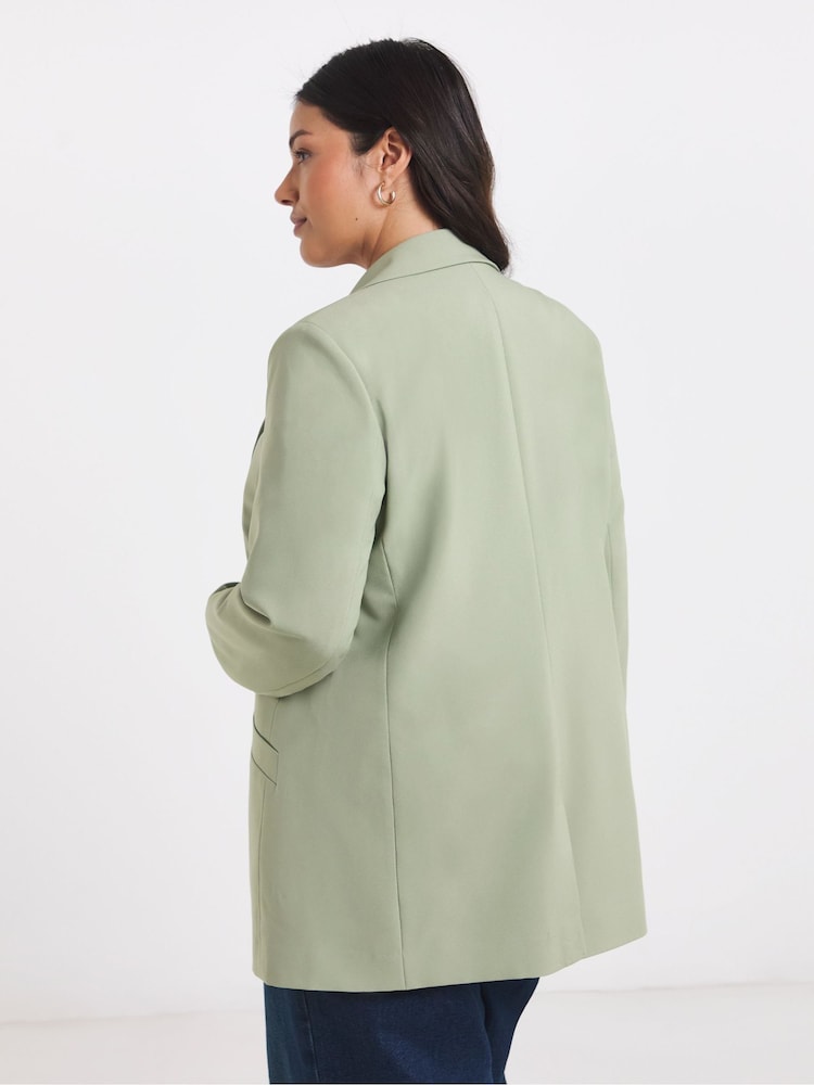 Simply Be Green Opp Single Breasted Blazer - Image 2 of 4