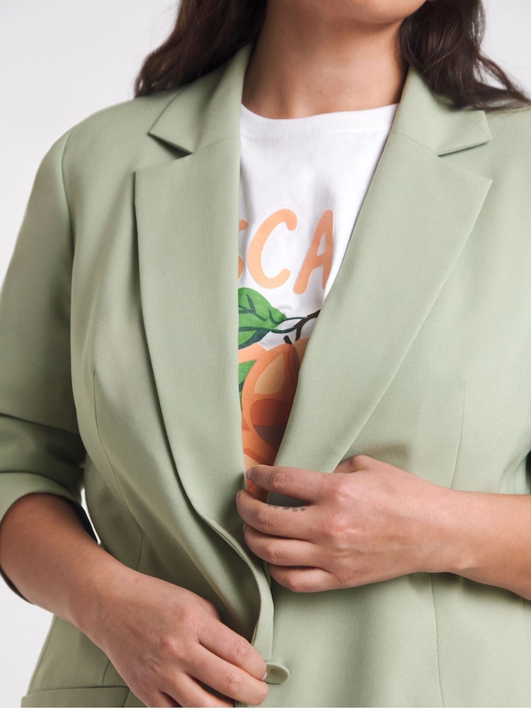 Simply Be Green Opp Single Breasted Blazer - Image 4 of 4