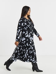 Simply Be Black Supersoft Cinch Detail Midi Dress - Image 1 of 4