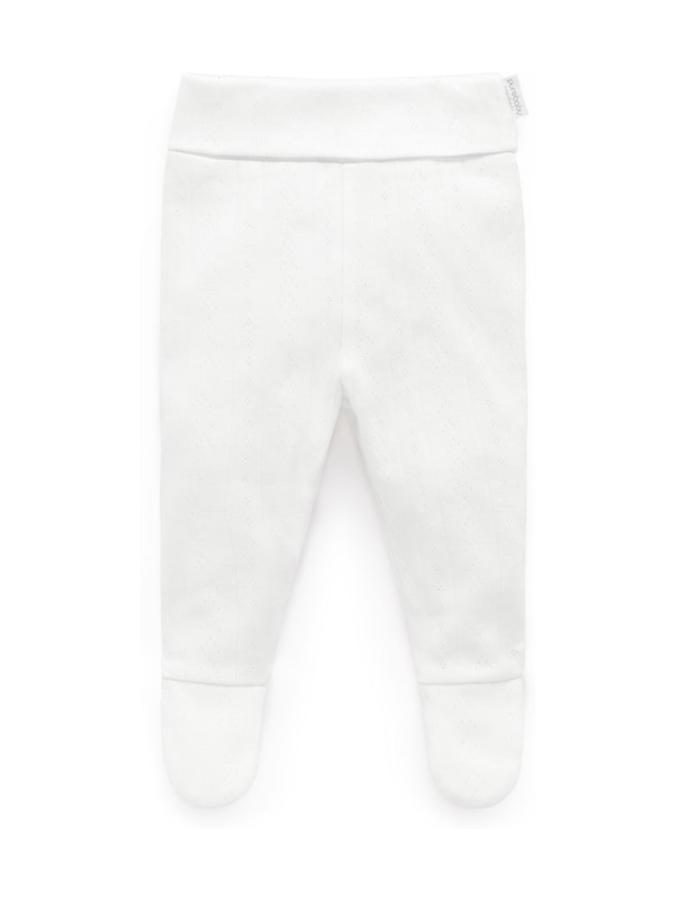Purebaby White Pointelle Footed Leggings - Image 1 of 4