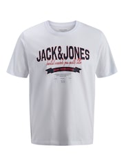 JACK & JONES White Logo Graphic Short Sleeve T-Shirts 5 Pack - Image 4 of 5