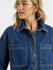 JD Williams Blue Polo Denim Top - Image 4 of 4