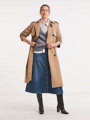 JD Williams A-Linien-Denim-Maxirock mit Stufennaht - Bild 1 von 4