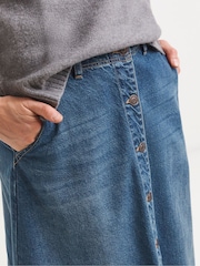 JD Williams A-Linien-Denim-Maxirock mit Stufennaht - Bild 4 von 4