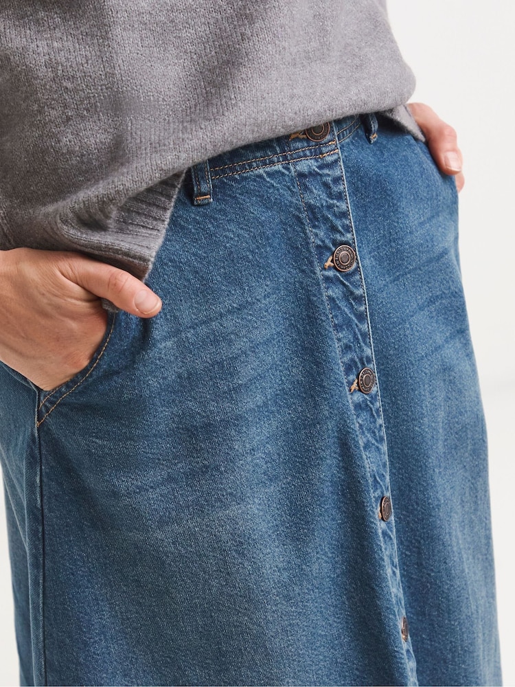 JD Williams A-Linien-Denim-Maxirock mit Stufennaht - Bild 4 von 4