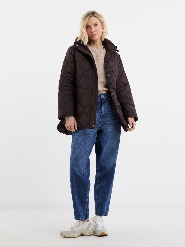 JD Williams Brown Short Quilted Jacket - Image 1 of 4