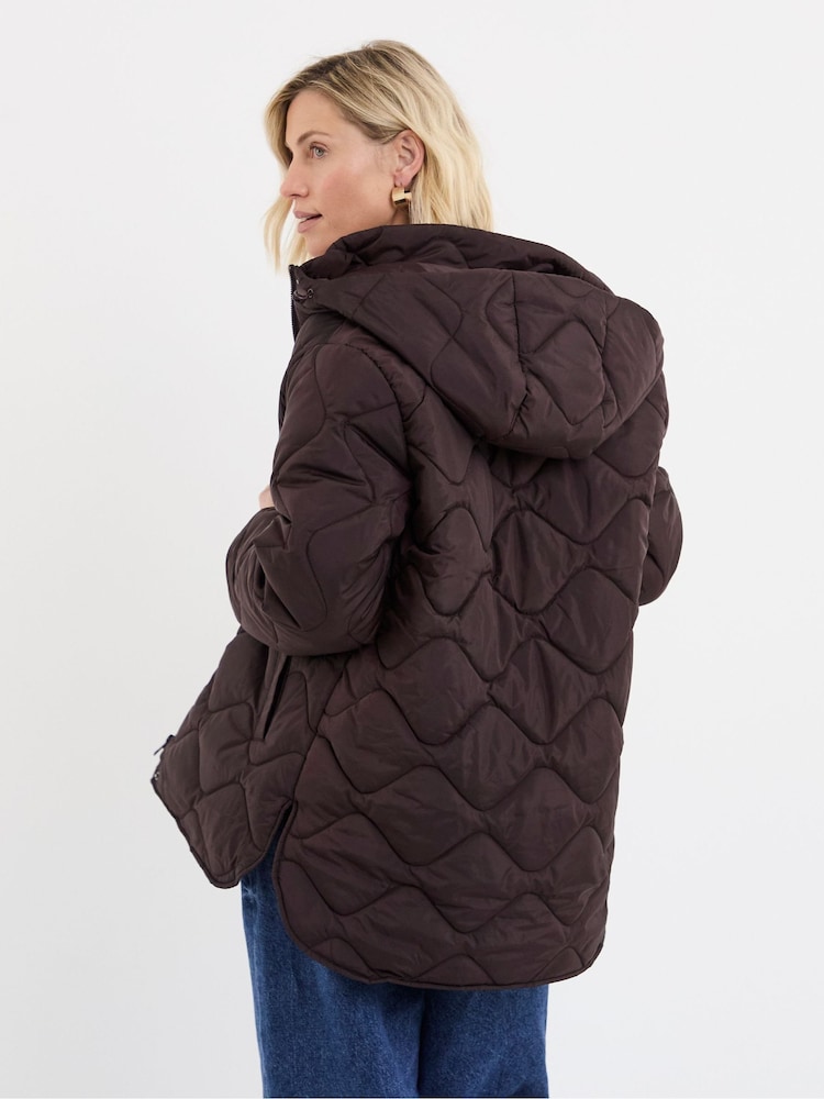 JD Williams Brown Short Quilted Jacket - Image 2 of 4