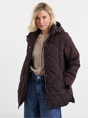 JD Williams Brown Short Quilted Jacket - Image 3 of 4