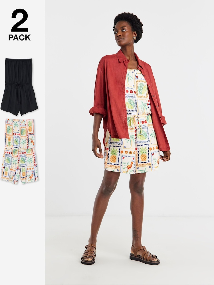 JD Williams Nude Bandeau Playsuits 2 Pack - Image 1 of 4