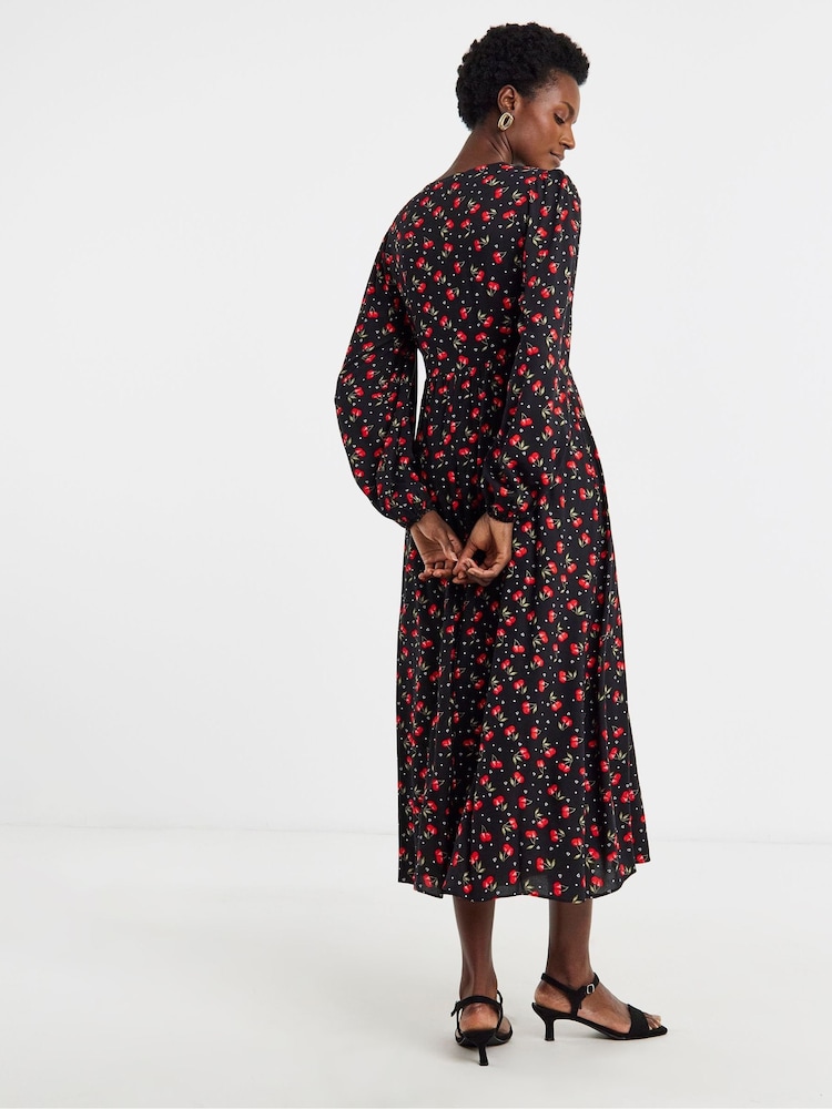 JD Williams Red Button Through Tea Dress - Image 2 of 4