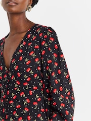 JD Williams Red Button Through Tea Dress - Image 3 of 4