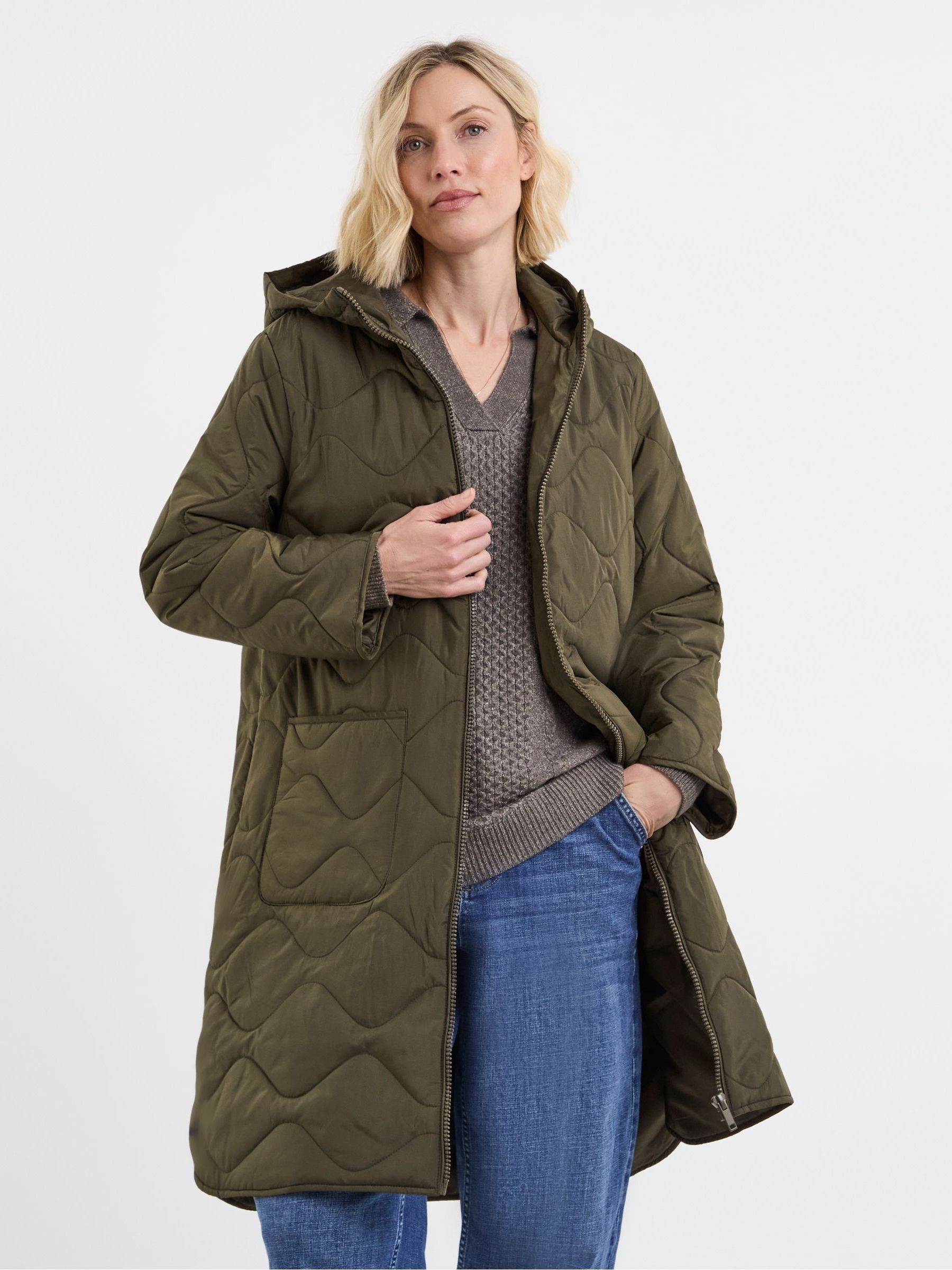 Buy JD Williams Green Longline Quilted Coat from the Next UK