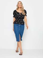 Long Tall Sally Black 100% Cotton Embroidered Boho Top - Image 3 of 5