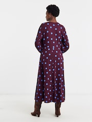 JD Williams Purple Soft Touch Long Sleeve Tea Dress - Image 2 of 4