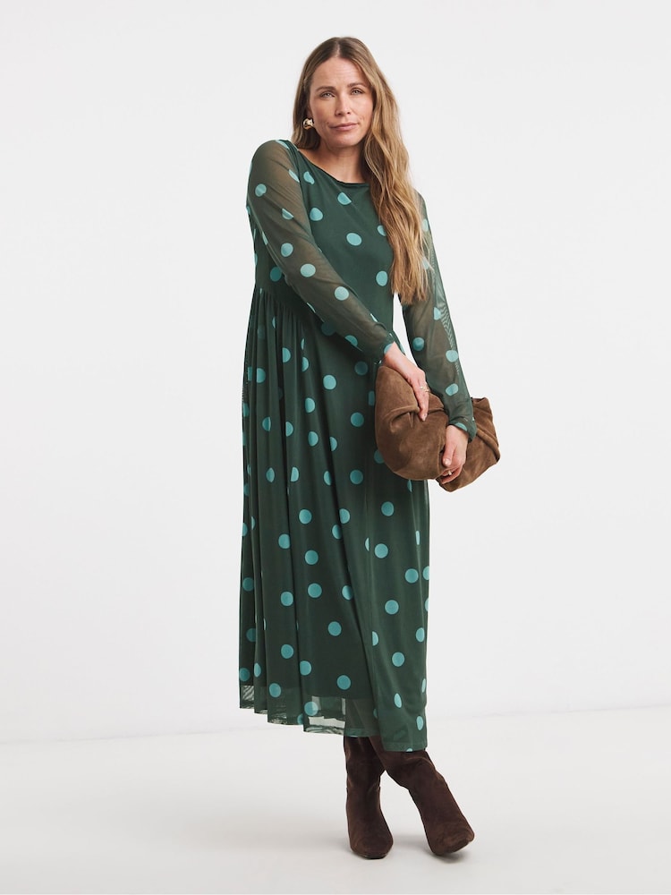 JD Williams Mesh Bel Tikişi ilə Uzun Don - 4şəkildən 1 şəkil