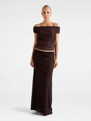 Forever New Brown Mimi Flute Maxi Skirt - Image 1 of 4