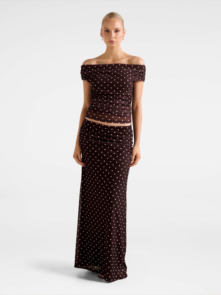 Forever New Brown Mimi Flute Maxi Skirt - Image 1 of 4