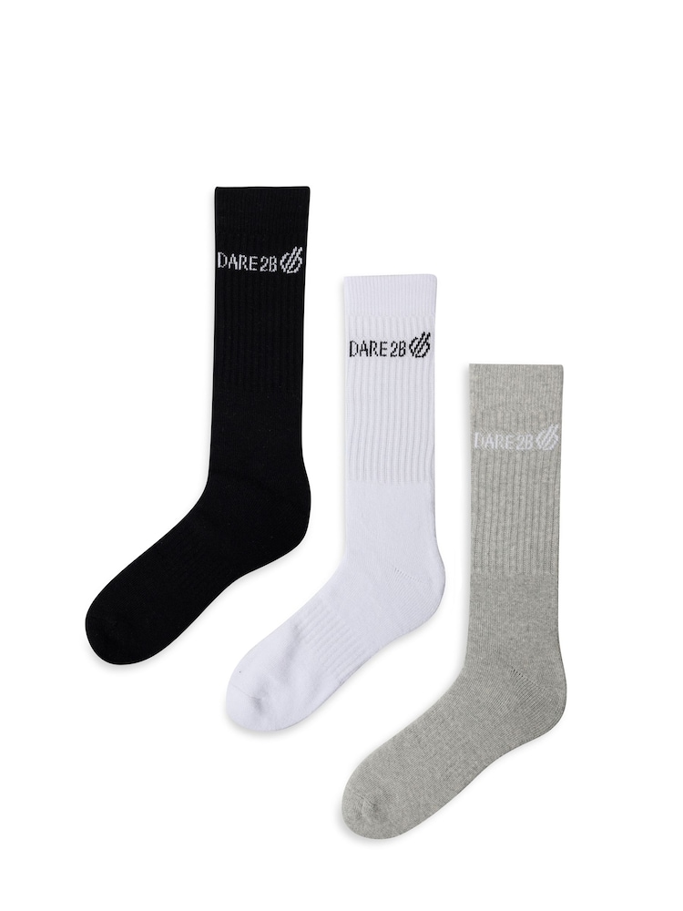 Dare 2b Movement Crew Black Socks 3 Pack - Image 1 of 3