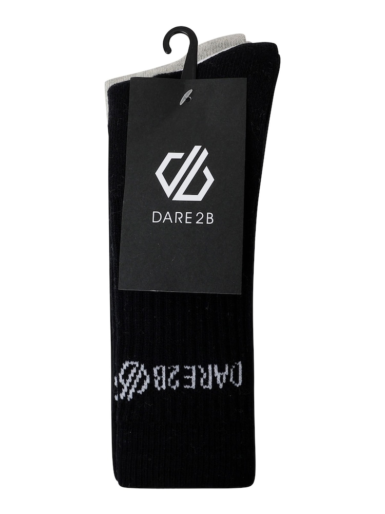 Dare 2b Movement Crew Black Socks 3 Pack - Image 2 of 3