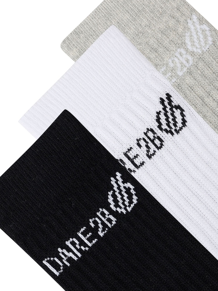 Dare 2b Movement Crew Black Socks 3 Pack - Image 3 of 3