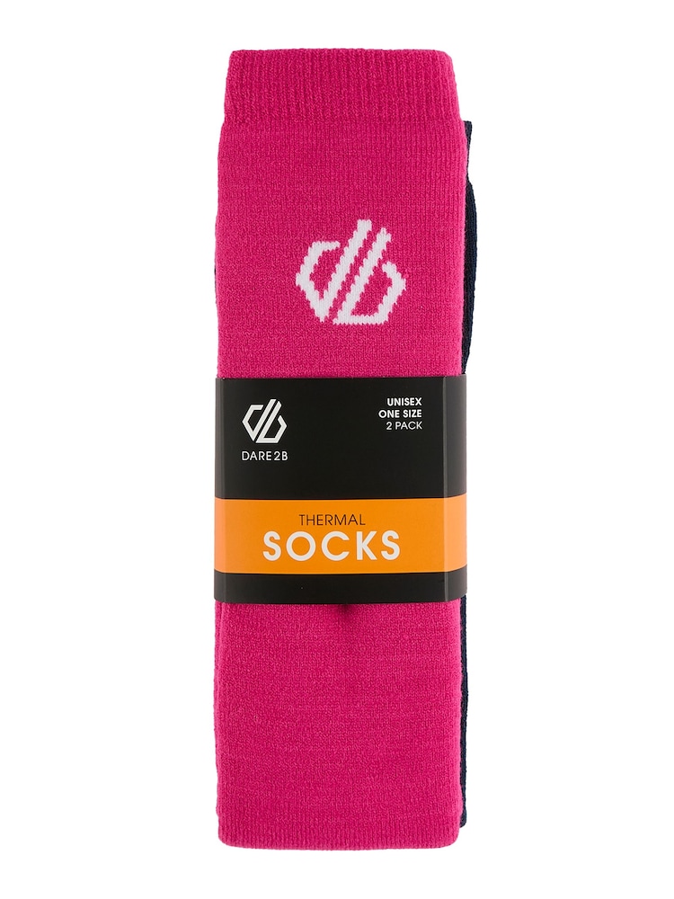 Dare 2b Pink Thermal Socks 2 Pack - Image 1 of 4