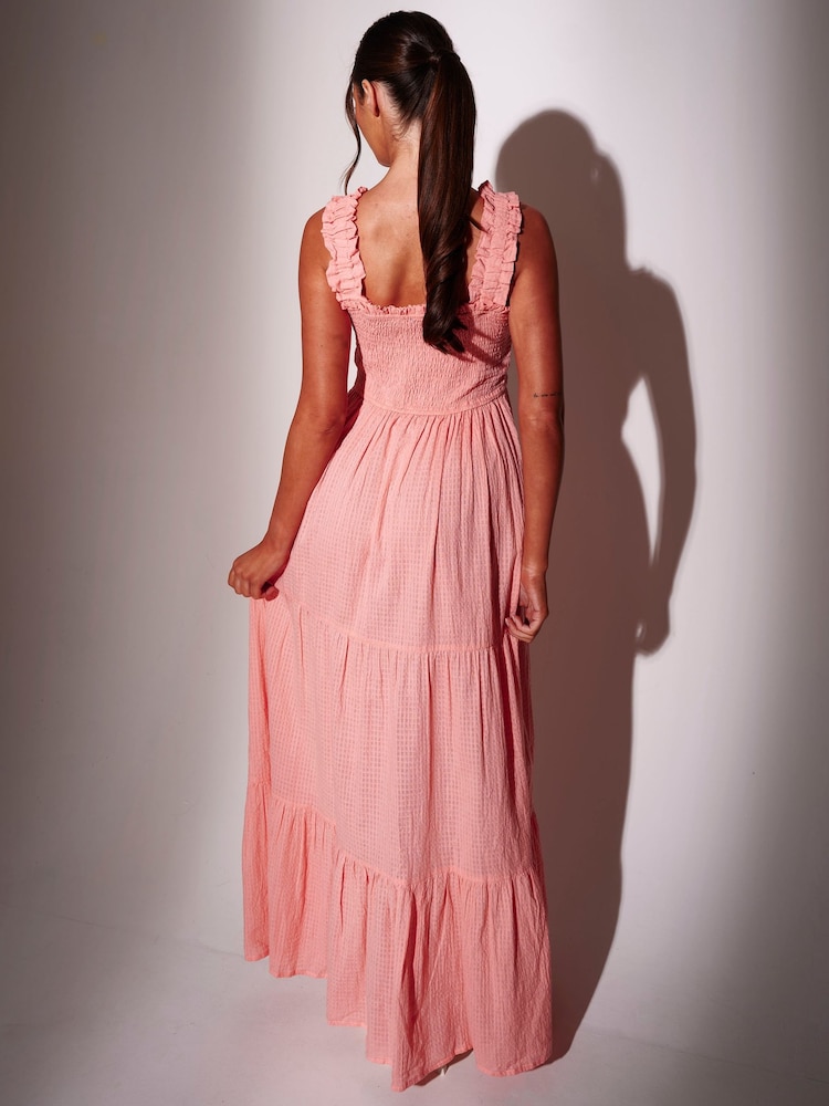 South Beach Smocked Bodice Tiered Maxi Dress - 圖片 2/4