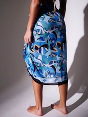 Azul - South Beach Swirl Printed Sheer Sarong - Imagen 3 de 6