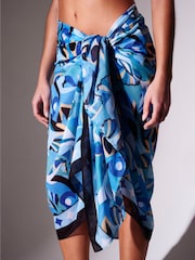 Azul - South Beach Swirl Printed Sheer Sarong - Imagen 5 de 6