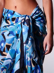 Azul - South Beach Swirl Printed Sheer Sarong - Imagen 6 de 6