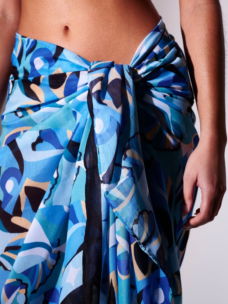 Azul - South Beach Swirl Printed Sheer Sarong - Imagen 6 de 6