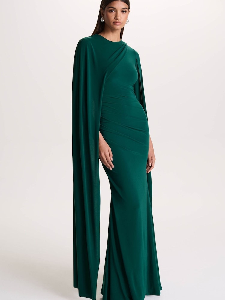 bottle green dress uk Club L London Bottle Green Bardot Dress Club L London Bottle Green Bardot Long Sleeve Ruched