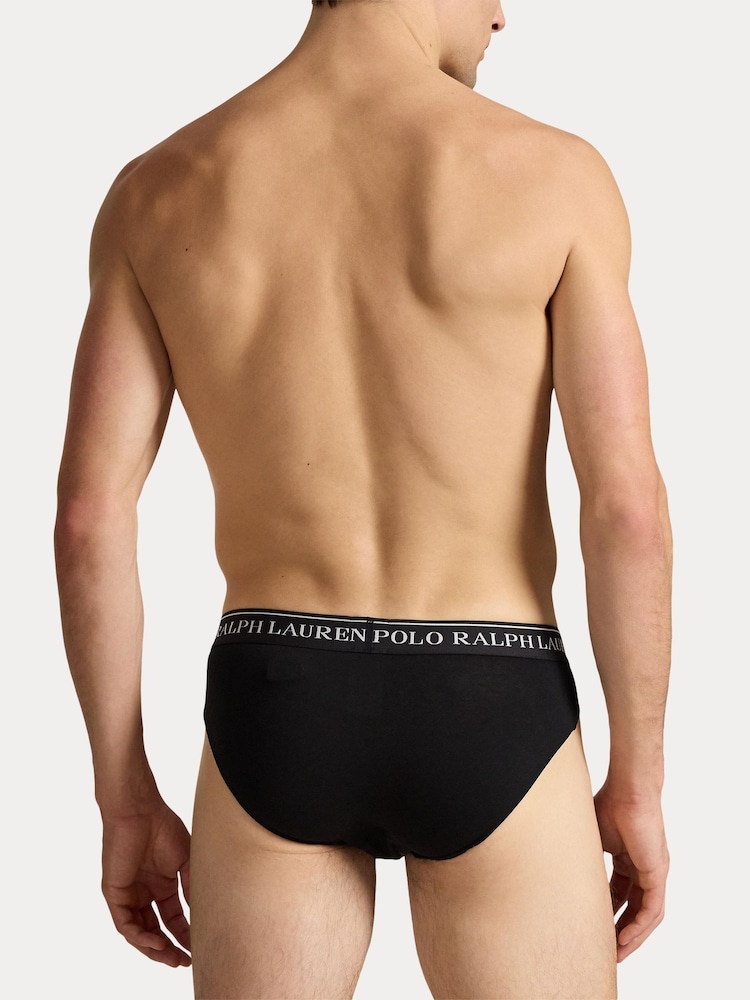 أسود - Polo Ralph Lauren Low Rise Briefs 3 Pack - صورة 3 من 3