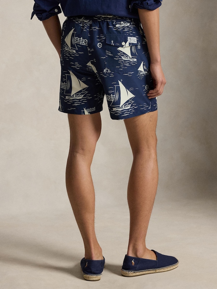 Polo Ralph Lauren Blue Sailboats Swim Shorts - Image 2 of 5 Polo Ralph Lauren Blue Sailboats Swim Shorts - Image 2 of 5