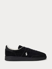 Polo Ralph Lauren Black Bedford Leather Suede Trainers - Image 1 of 4